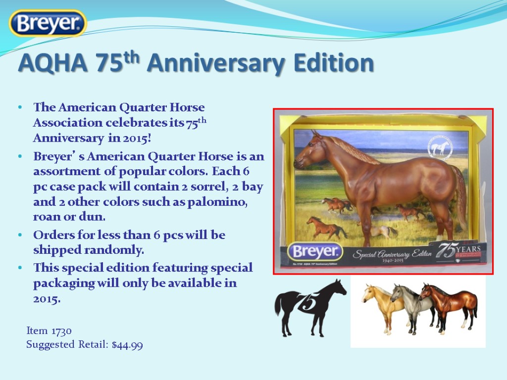 AQHA 75th Anniversary Edition The American Quarter Horse Association celebrates its 75th Anniversary in